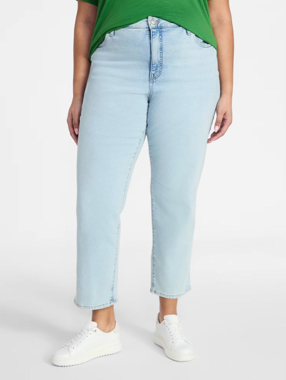 Terra & Sky Womens Size 22W Petite High Rise Straight Jeans Light Wash Brielle